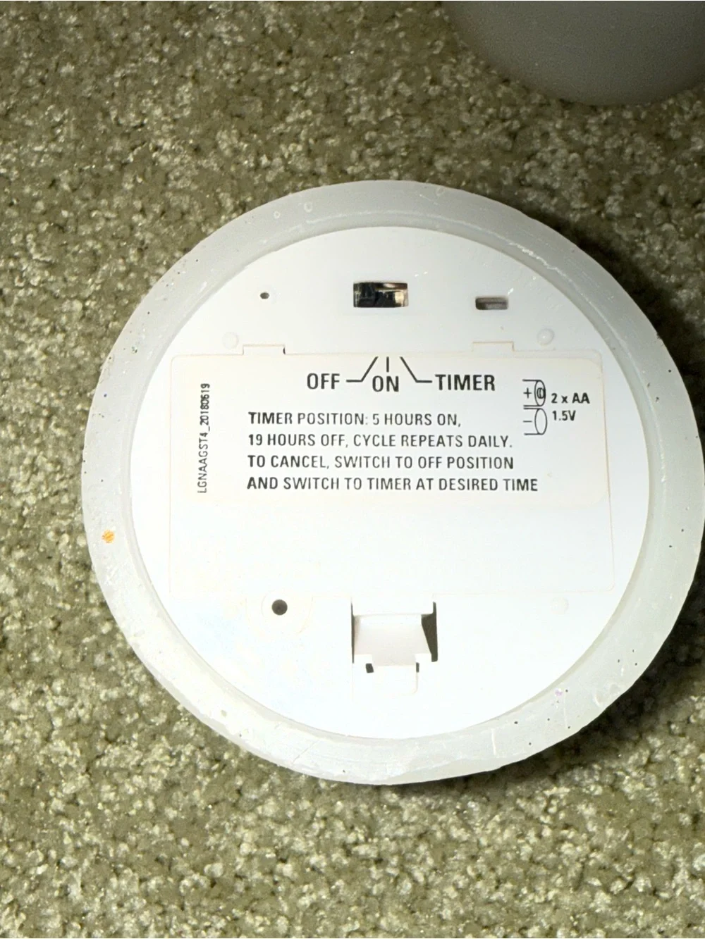 Place & Time off white LED flameless wax candle AA batteries operated